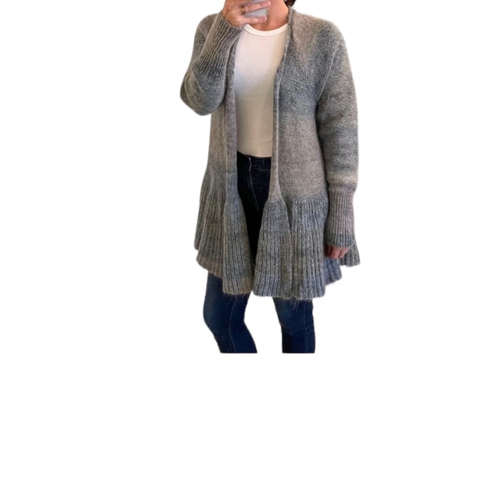 Fili Di Lana Italian Mohair Wool Blend Open Cardigan Duster Sweater Small - Picture 3 of 11